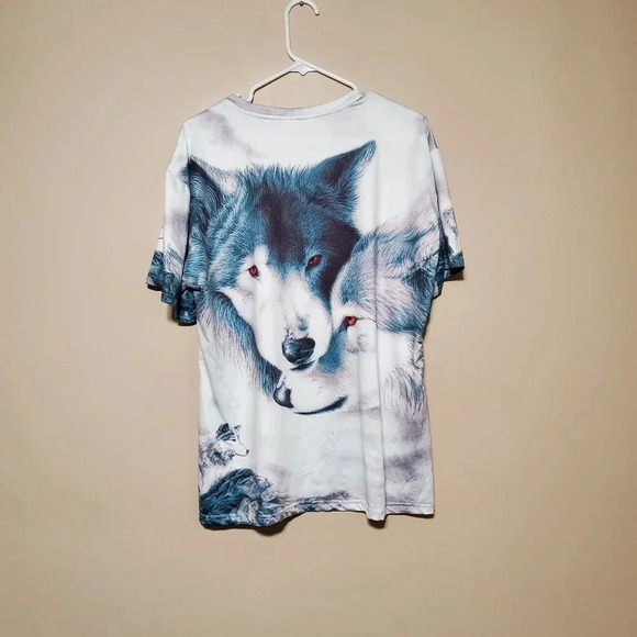 Fever Logic 1881 Wolf Wolves T-Shirt Adult Size 2XL XXL All Over Sublimation - Picture 5 of 6